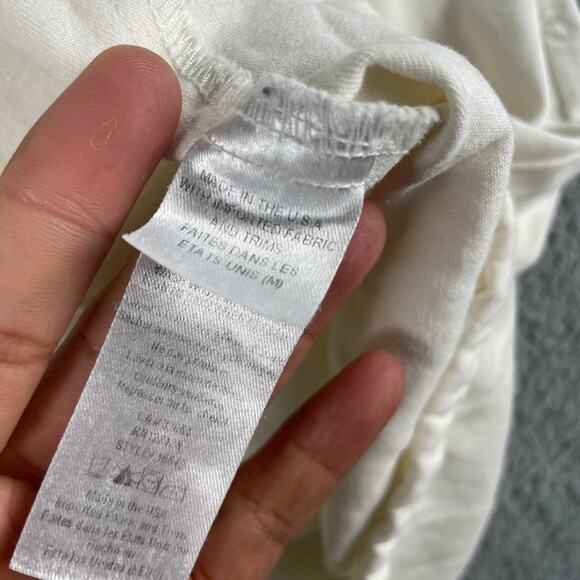 Loup Women's Small White Cotton Spandex Button Up Sleeveless Dress : Made in USA - Picture 13 of 14